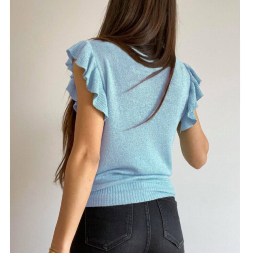 Cascading Ruffles Knit Tank Top - Picture 2 of 3